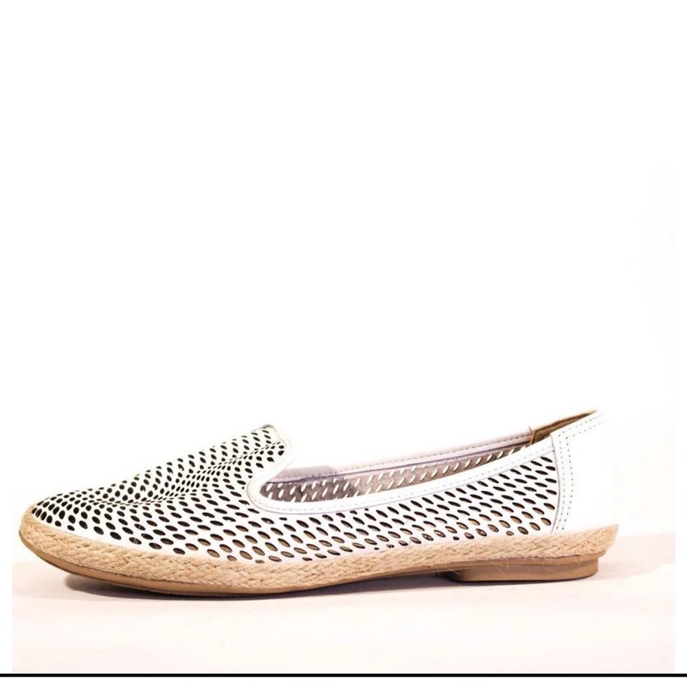 Chelsea Crew White Leather Espadrilles